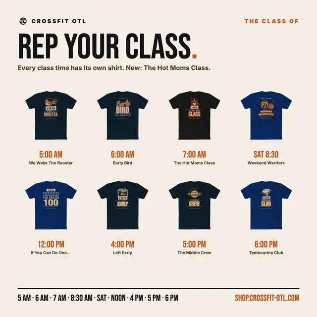 Every class time has its own shirt